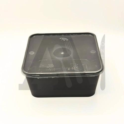 Microwavable Square Plastic Container 1500 ml with Lid - Black