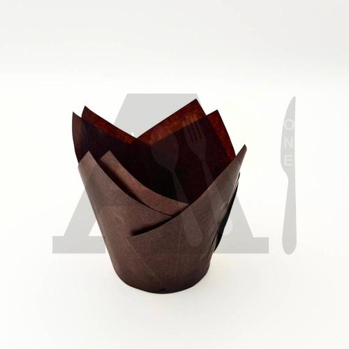 Brown Tulip Muffin Paper Cups (Greaseproof Tulip Baking Liners)