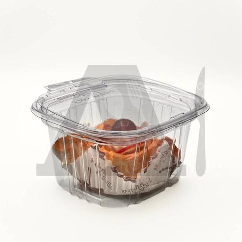 16 oz Plastic Hinged Deli Container (Clear Clamshell Box)
