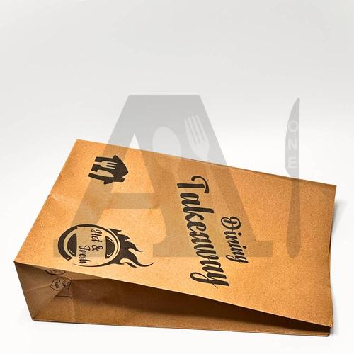 Brown Paper Printed Takeaway Bag - Large