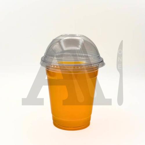 Transparent Juice Glass with Dome Lid 12 oz (92 mm Neck)