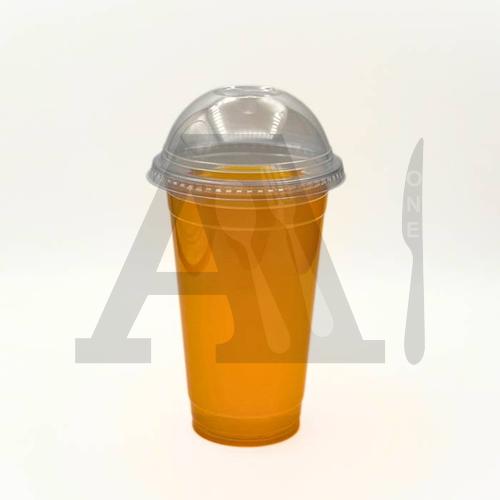 Transparent Juice Glass with Dome Lid 14 oz (92 mm Neck)