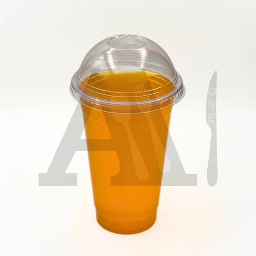 Transparent Juice Glass with Dome Lid 16 oz (92 mm Neck)