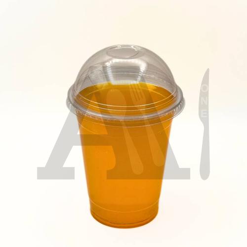 Transparent Juice Glass with Dome Lid 16 oz (98 mm Neck)