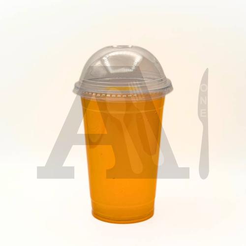 Transparent Juice Glass with Dome Lid 22 oz (92 mm Neck)