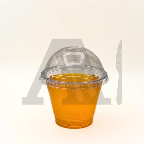 Transparent Juice Glass with Dome Lid 9 oz (92 mm Neck)