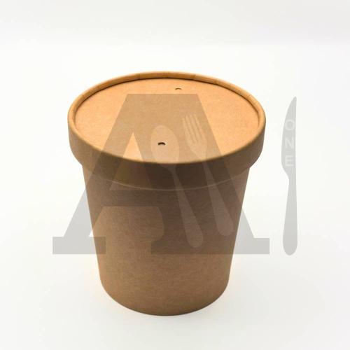 Kraft Paper Food Jar with Lid 16 oz