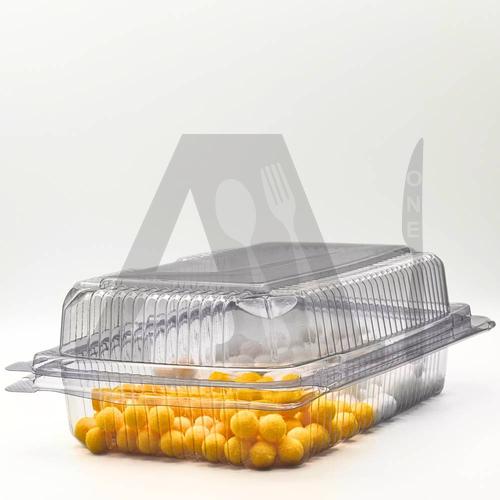 Clear Plastic Hinged Food Container - AMS 168