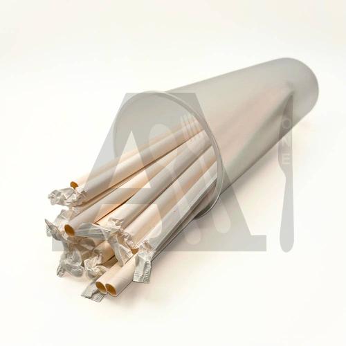 8 mm White Paper Straws - Individually Wrapped