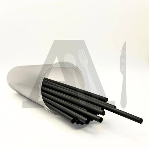 8 mm Black Plastic Straws