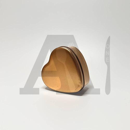 Heart Shape Tin - Golden 3.5 inch (Imported)