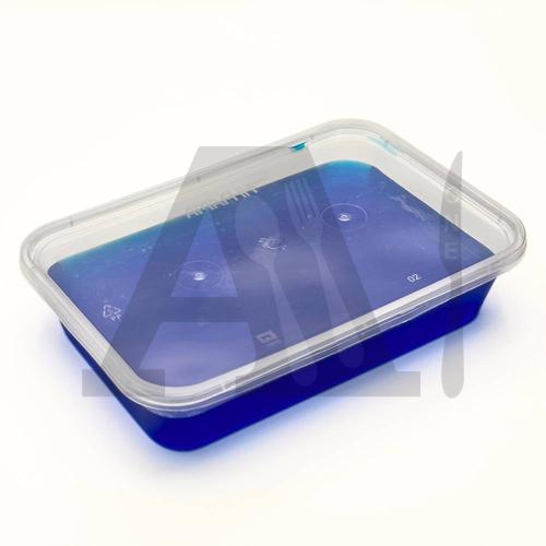 Microwavable Rectangular Plastic Box with Lid - 500 ml (Clear)
