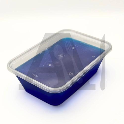 Microwavable Rectangular Plastic Box with Lid - 750 ml (Clear)
