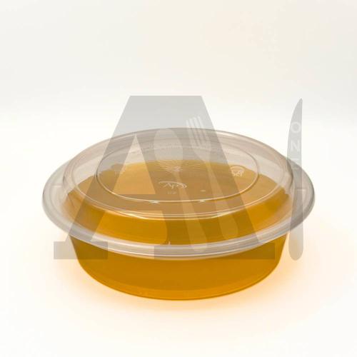 Microwavable Round Plastic Bowl with Lid - 750 ml (Clear)